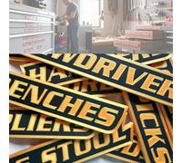 12 Pack of Magnetic Toolbox Labels,Durable 3D-Printed Tool Box Labels,Reusable Easy to Stick Steel Drawer Tags Organize Accessories,Carts,Drawers,and Cabinets (Yellow)