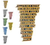 12 Pack of Magnetic Toolbox Labels, New 3D-Printed Tool Box Labels, General ToolBox Organize Accessories,Easy to Stick and Remove, for Tool Organization, Carts, Drawers, and Cabinets (Orange)