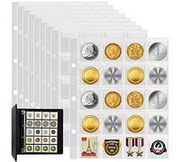 12 páginas Hojas para Monedas 240 Bolsillos 45 mm x 55 mm Páginas de Bolsillo para Monedas, Monedas Coleccion, Suministros de Colección de Monedas para Guardar Monedas, Marcas, Penny, Stamp