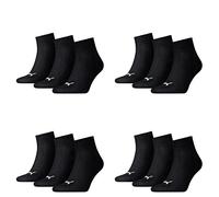 12 pair Puma Sneaker Quarter Socks Unisex Mens & Ladies, Farben:200 - black, Socken & Strümpfe:39-42