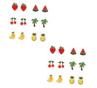 12 Pairs Dangle Ear Studs for Women Fashion Shape Earrings Fruit Earring Student Accessories Summer