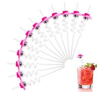 12 pajitas de bola de discoteca de espejo, sombrero rosa, pajitas decorativas de Navidad, fiesta de cumpleaños, decoración para bar, fiesta, fiesta de cumpleaños, boda