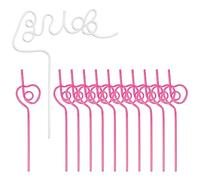 12 Pajitas de Bride Straw, Divertidas Pajitas Reutilizables para Beber con 1 Pajita de Novia y 11 Pajitas en Forma de Corazón para Despedida de Soltera Compromiso Fiesta de Boda