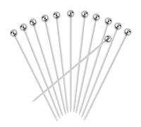 12 palillos de cóctel de acero inoxidable, pinchos de cóctel de metal, palillos de aceitunas para martini, palillos de dientes reutilizables para cócteles, palillos de frutas, pinchos de bebidas,
