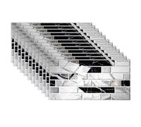 12 paneles de pared 3D autoadhesivos, 10 x 20 cm, diseño de ladrillo imitado, adhesivos de mosaico, adhesivos de pared impermeables para baño, cocina, dormitorio, decoración (A)