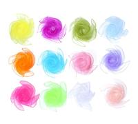 12 Pañuelos de Baile, Bufanda de Baile de Nailon, Bufanda de Baile de Espectáculo de Magia, Pañuelo de Baile de Seda Multicolor, Bebé Gimnasia Acción Rítmica Magia (12 Colores)