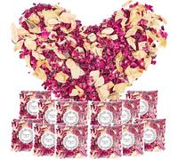 12 paquetes de confeti de flores para boda, flores naturales dispersas, pétalos de rosa, confeti, bodas, degradables para cumpleaños, fiestas, manualidades