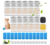 12 paquetes de filtros de fuente para gatos Oneisall PWF-001, 2 l, acero inoxidable, 12 filtros y 12 esponjas prefiltradas y 12 esponjas de bomba