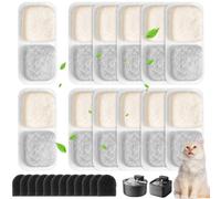 12 paquetes de filtros para fuente de gato Oneisall PW13 PW14 2,2 L de acero inoxidable, incluye 12 unidades de sistema de filtro de 3 capas, filtro para fuente de agua para gatos y 12 esponjas para