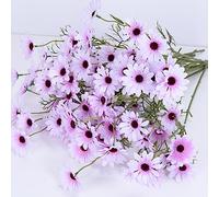 12 paquetes de flores artificiales, margaritas de seda, flores silvestres falsas con tallos, arbustos vegetalesarreglos de plantas para el hogar y el jardín para decoración (lavanda)