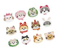 12 parches bordados de dibujos animados de gatos para pantalones vaqueros