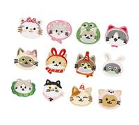 12 parches de dibujos animados para planchar con diseño de gatos, parches de ropa para reparación de animales, para decoración de bolsas
