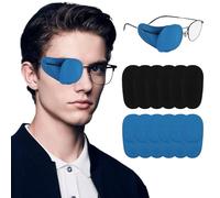 12 parches de ojos para gafas, 2 colores de tela no tejida, parches reutilizables para adultos/niños, parches suaves para los ojos perezosos Ambliopía Strabismu para ojo izquierdo derecho