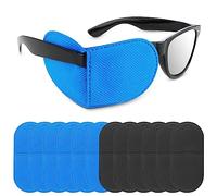 12 parches de ojos para gafas, parche médico reutilizable de no tejida adultos y niños, ojo izquierdo y derecho, parche gafas para tratar la ambliopía del ojo perezoso