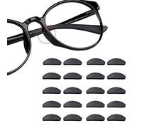 12 Pares Almohadillas de Nariz Adhesivas Almohadillas de Gafas de Silicona Antideslizantes para(1mm Negro)