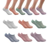 12 Pares Calcetines Cortos Mujer, Invisibles Colores, Calcetines Tobilleros Mujer Verano Algodón (FR/ES, Números, 35, 40, Regular, Regular, 12x Invisibles Colores)