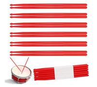 12 pares de baquetas, baquetas 5A de alta calidad, antideslizantes, perfectas para práctica, rendimiento y relajación, disponibles en rojo vibrante surtido por KUKLIPJIM