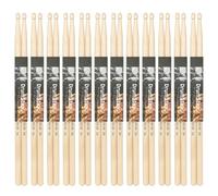 12 pares de baquetas de madera de arce 5A/7A, sencillas, antideslizantes, prácticas, accesorios de percusión para estudiantes principiantes