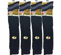 12 pares de calcetines largos para hombre 100% Puro algodón acanalado, calcetines rodilla alta de algodón puro. multicolor Surtidos Oscuro