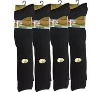 12 pares de calcetines largos para hombre 100% Puro algodón acanalado, calcetines rodilla alta de algodón puro. multicolor negro