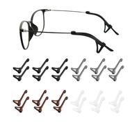 12 pares de cubiertas antideslizantes para los ojos, clips antideslizantes para gafas, clips para los oídos de gafas, fundas suaves para gafas, accesorios para gafas, soportes antideslizantes para