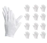 12 pares de guantes de algodón, guantes blancos de algodón, guantes hidratantes para el cuidado de la piel de las manos, guantes de tela (S Number 7)