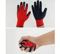 12 pares de guantes de trabajo de nailon con revestimiento de látex para un excelente agarre, ligeros, transpirables, resistentes a la abrasión, guantes de seguridad para jardinería, bricolaje