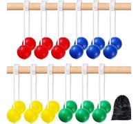 12 pares de pelotas de entrenamiento de golf al aire libre para juegos de pelota de escalera para mejorar la coordinación y las habilidades sociales (12 pares rojo+azul+ye+gr)