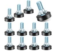 12 patas ajustables de 1/4 pulgadas para muebles, tornillos de nivelación resistentes con 4 tuercas en T para mesas, sillas, armarios y taburetes