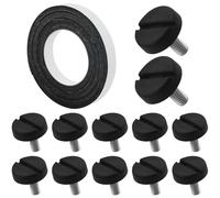 12 patas ajustables para muebles, piezas niveladores de muebles, pies niveladores ajustables, un solo rodillo, con 1 rollo de almohadilla protectora autoadhesiva, para patas de muebles, sillas, mesas