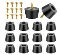 12 patas redondas para tabla de cortar, de goma, antideslizantes, suaves, con tornillos a juego y arandela de metal, parachoques de goma negra antiarañazos, patas de tabla de cortar para muebles de