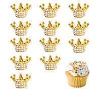 12 Pc Corona Cake Topper, Reutilizable Cake Crown Decorative Cake Topper, Sparkling Small Crown Accessories for Jewellery Making and Crafting (Approx. 1.35 x 2 cm)