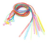 12 PCS Afghan Carpet Crochet Hooks Set | Multi - Color Sizes for Knitting Lovers | Smooth Yarn Slide for Large Projects | ABS Plastic with Carbon Tube, 12 Sizes 3.5mm - 12mm