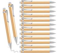 12 Pcs bolígrafos inspiradores de bambú Bolígrafo Retráctil de Bambú, Tinta Negra, Punta Media, Bolígrafos personalizados de Regalo para Escribir, Diario, Escuela, Suministros de Oficina