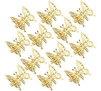 12 Pcs Butterfly Hair Clips, Moving Wings Butterfly Metal Hair Barrettes, Hair Styling Accessories,Cute Hairs Pins Clip for Women and Girls, Gold