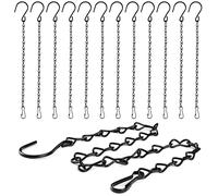 12 Pcs Cadena para Colgar Macetas, 50cm Cadena para Colgar Plantas, Colgador para Plantas con Gancho y Clip, Cadenas de Cestas Colgantes Metal, Cadena para Comederos de Pájaros Adornos Linternas