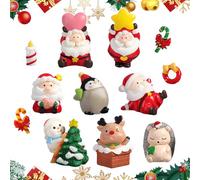 12 Pcs Cake Topper Navidad Minifiguras Juguete de Papá Noel en Miniatura Topper de Tarta Decoración Alce Pingüino Decoración de Christmas Fiestas,Baby Shower,Decoración de Mesa,Figuras Coleccionables