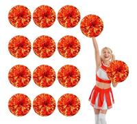 12 Pcs Cheerleading Pom Poms,13.7inch Cheerleader Pompoms with Finger Holes,Fit for Team Spirit Sports Dance Cheering (bronze)