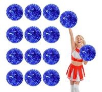 12 Pcs Cheerleading Pom Poms,13.7inch Cheerleader Pompoms with Four finger payment,Fit for Team Spirit Sports Dance Cheering (blue)
