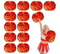 12 Pcs Cheerleading Pom Poms,14.57inch Cheerleader Pompoms with Handle style,Fit for Team Spirit Sports Dance Cheering (bronze)
