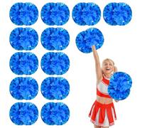 12 Pcs cheerleading poms,14.57inch pom poms cheerleading with Handle style Cheer Pom Pomsfor Dance, Matches, Team Spirit Sports (blue)