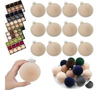 12 Pcs Christmas Ball Ornaments, Flocked Ornaments, Velvet Ornaments for Christmas Tree, Velvet Christmas Ornaments, Hanging Christmas Decorations Indoor, 2.36 Inch (Single Color - A)