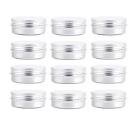12 pcs de 2 oz, 60 ml G tarro cosmético muestra plata aluminio latas vacías Slip Slide Ronda Contenedores