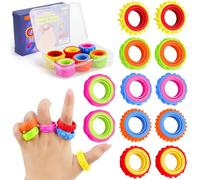 12 Pcs Fidget Toys Anillos Sensoriales, Fidget Ring Toys, Silicone Sensory Rings, Juguete de Descompresión Sensorial, Alivio de Ansiedad, Autismo y Tdah