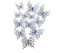 12 Pcs Gold 3D Hollow Butterfly Wall Sticker For Wedding Decoration Decals Living Room Home Decor Butterflies Garden Stickers(Color1)