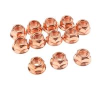 12 Pcs M8 Car Exhaust Nut Carbon Steel & Copper Turbo Exhaust Stud Hex Nuts For BMW 3 Series E30 A1201420072