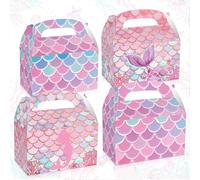 12 pcs mermaid party favor cajas debajo de la fiesta del mar, cajas de regalos los animales marinos de mar trato a las cajas reutilizables para el cumpleaños de las niñas babyshower ducha de novia