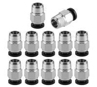 12 Pcs PC4-M10 Conectores Neumaticos, PC4-M10 Neumático Conector Neumático PC4-M10 para Tubo de PTFE con Rosca M10 Conector Rápido para 3D Impresora