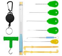 12 Pcs Pesca Desganchado Disgorger, Suministros de Pesca, Pesca desganchado con imanes, Extractor de Gancho de Pescado de plástico, Fácil Gancho Bucle Tyer Disgorger Herramienta