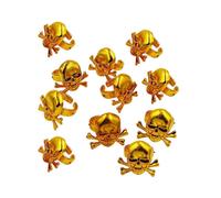 12 Pcs Pirate Rings Kids Pirate Decorative Rings Skull Golden Rings Halloween Party Kids Performance Props (Golden)